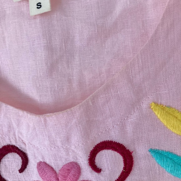 Ivy Jane Sister Mary Light Pink Linen Embroidered Dress - Picture 6 of 9